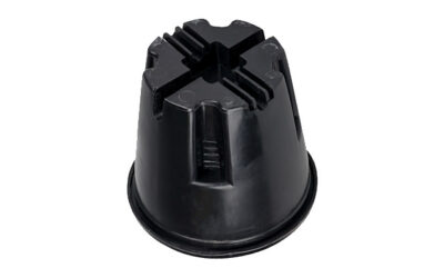 Держатель круглого проводника  8-10 мм для плоской кровли, пластик с бетоном