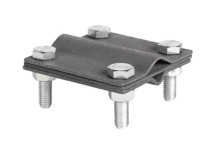 Зажим соединительный стержень — полоса/пруток, 3 пластины, оцинкованный