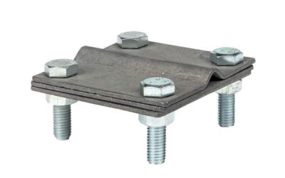 Зажим соединительный полоса-пруток крестообразный 3 пластины, оцинкованный