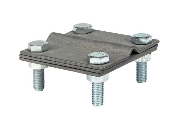 Зажим соединительный полоса-пруток крестообразный 3 пластины, оцинкованный