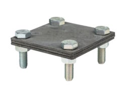 Зажим соединительный полоса-полоса крестообразный 3 пластины, оцинкованный