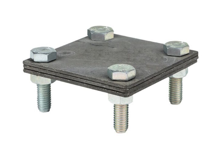 Зажим соединительный полоса-полоса крестообразный 3 пластины, оцинкованный