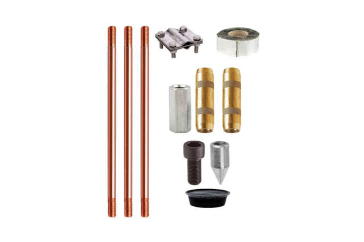 Комплект заземления омедненный 4,5 метра (d=14 мм х 1,5 метра)