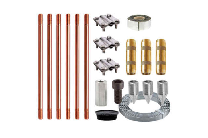 Комплект заземления для газового котла омедненный 3 очага х 3 метра