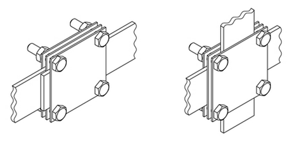 Зажим заземления полоса-полоса крестообразный