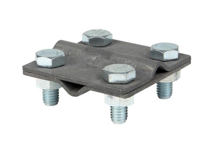 Зажим соединительный полоса/пруток-полоса/пруток, 2 пластины оцинкованный