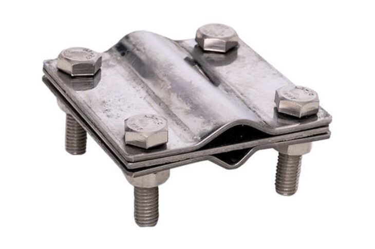 Зажим соединительный стержень — полоса/пруток, 3 пластины, нерж
