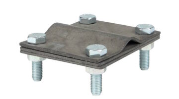 Зажим соединительный стержень — полоса, 3 пластины, оцинк.