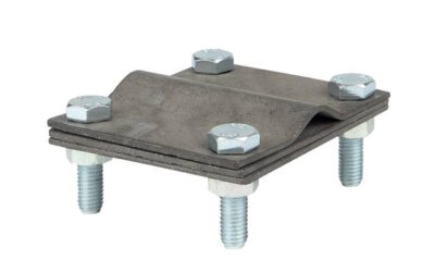 Зажим соединительный стержень — полоса, 3 пластины, оцинк.