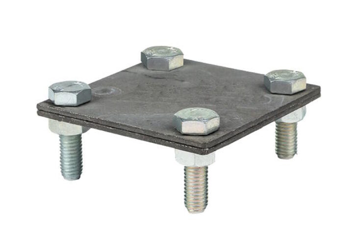 Зажим соединительный полоса-полоса крестообразный 2 пластины, оцинкованный