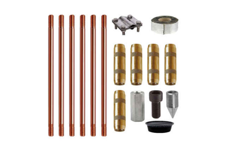 Комплект заземления омедненный 9 метров (d=14 мм х 1,5 метра)