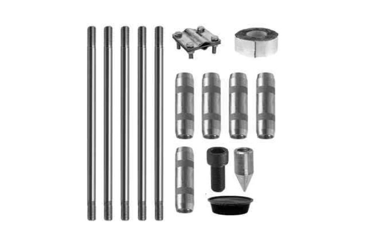 Комплект заземления из нержавеющей стали 7,5 метров (d=14 мм х 1,5 метра)